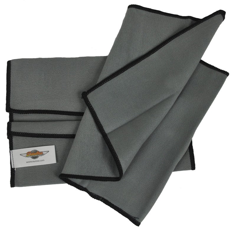 Eurow Microfiber Screen & Lens Cleaning Cloths, Streak-Free, Lint-Free Wipes for Phones, Tablets, Laptops, TVs, Eyeglasses & Camera Lenses, Soft, Washable, No Chemicals Needed, 8" x 12", Gray, 2-Pack - Image 1